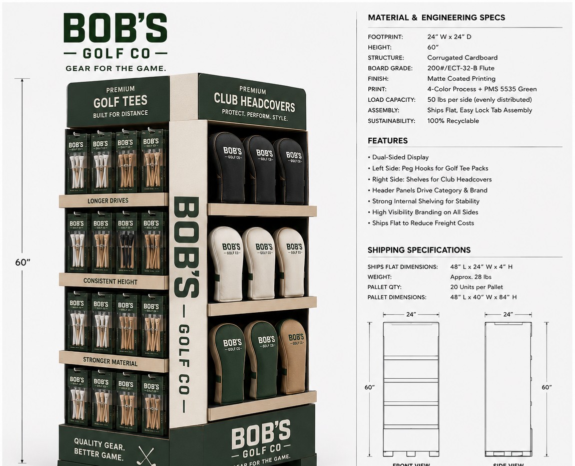 Bob's Golf Co Floor Display