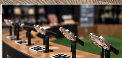 Putter heads on display
